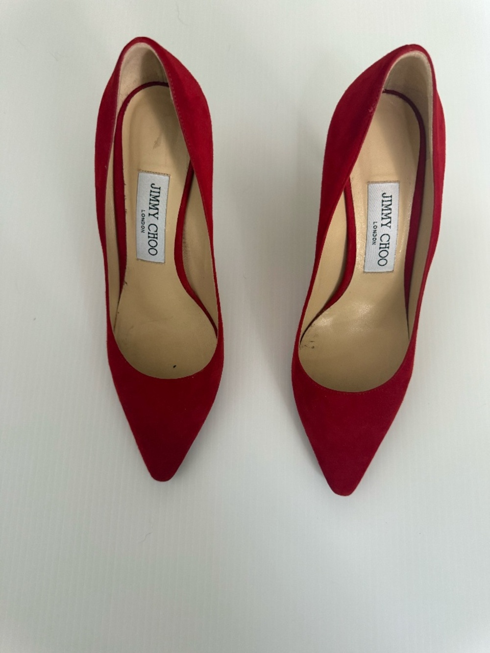 Jimmy Choo Romy 85 Red Suede Pumps Size 37